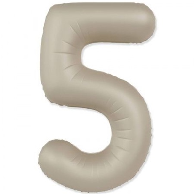 Шар (40''/102 см) Цифра SLIM Крем Латте №5  FM 88048955 - фото 1082