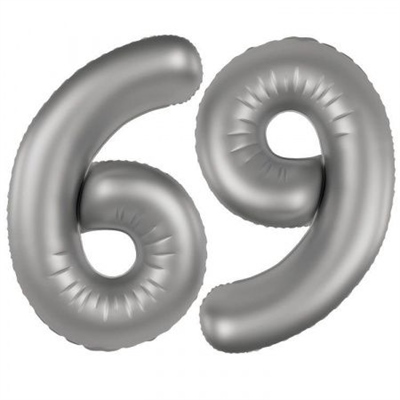 Шар (40''/102 см) Цифра SLIM Лунное серебро №6/9  FM 88048975 - фото 1102