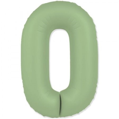 Шар (40''/102 см) Цифра SLIM Мята №0  FM 88048920 - фото 1108