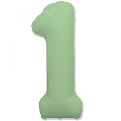 Шар (40''/102 см) Цифра SLIM Мята №1  FM 88048930 - фото 1110