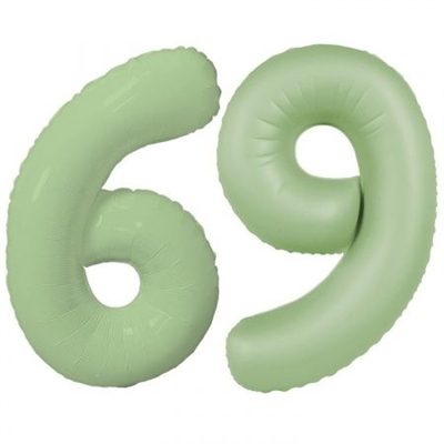 Шар (40''/102 см) Цифра SLIM Мята №6/9  FM 88048961 - фото 1120