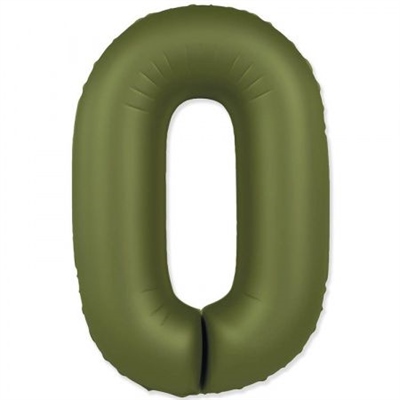 Шар (40''/102 см) Цифра SLIM Оливково-зеленый №0  FM 88048925 - фото 1126