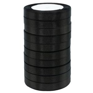 Лента атласная 1,2см*25Y, 185 Черная  т.м 10/500 88043979 - фото 1354