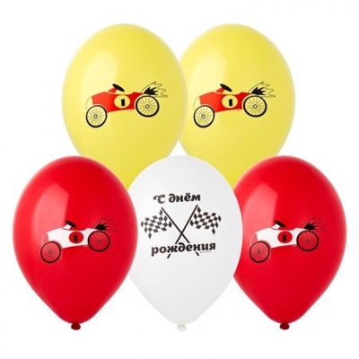 Шар (14"/36 см) С ДР Машинка Ретро 2цв 25 шт BELBAL 88031470 - фото 1536
