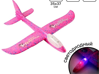 Самолет "Unicorn team" 35*37см, розовый, диодный   5570194 5570194 - фото 2075