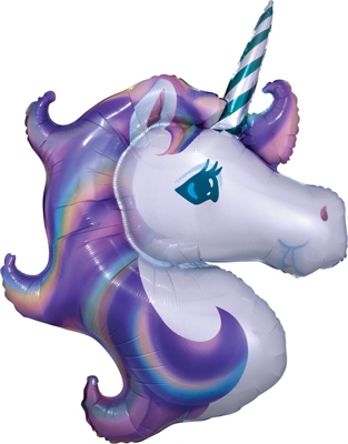 K 46 Голова единорога нежный градиент / Unicorn head soft gradient / 1 шт /, Фольгированный шар 88049618 - фото 2526