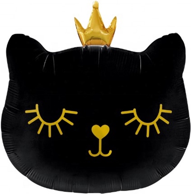 К 29 Котенок принцесса, черный / Cat Princess Black / 1 шт /, Фольгированный шар 88049709 - фото 2545