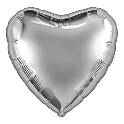 Аг 19 Сердце Серебро / 1 шт /, Фольгированный шар 88049630 - фото 2570