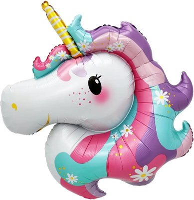 K 38 Единорог фигура / Unicorn / 1 шт. / Фольгированный шар в упаковке 88049686 - фото 2653