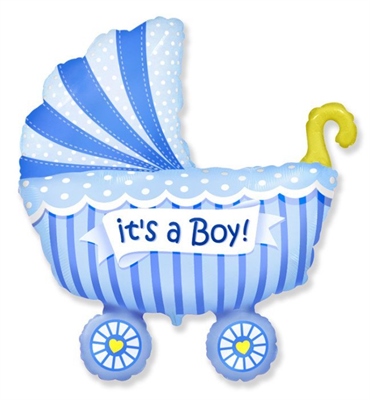 И 36 Коляска Это мальчик / Baby buggy boy / 1 шт /, Фольгированный шар 88049516 - фото 2724