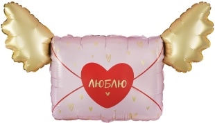 Шар (35''/89 см) Фигура, Люблю, Письмо Валентинка, 1 шт. в уп. Falali, КИТАЙ 88050145