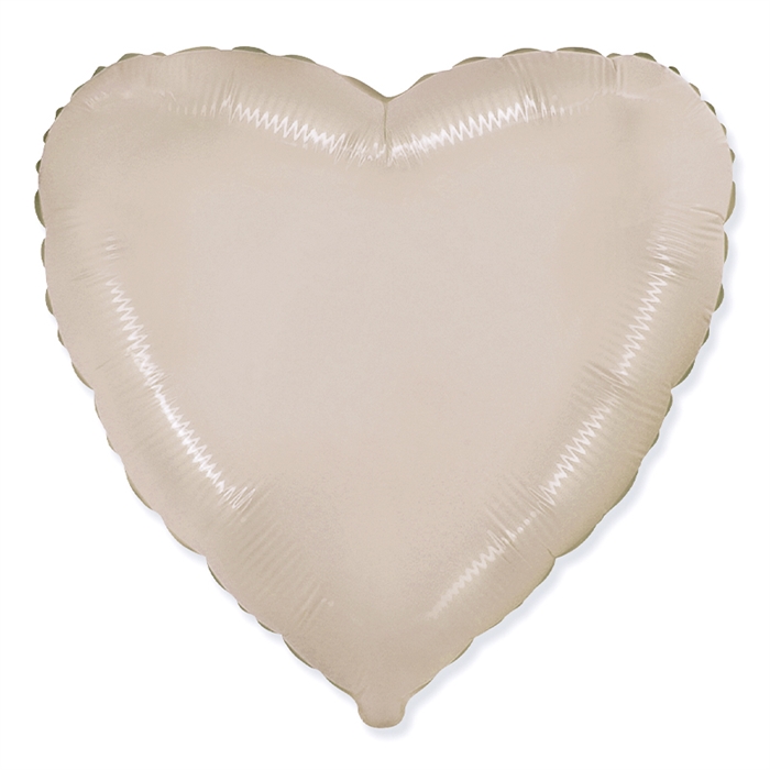 И 18 Сердце Кремовый / Satin crem, фольгированный шар 88050187
