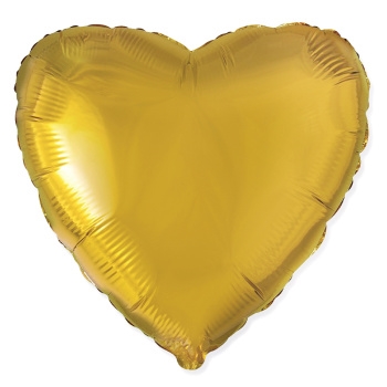 И 32"/81 см Сердце Золото / Gold, фольгированный шар 88050191