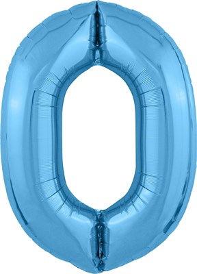 Шар (40''/102 см) Цифра Slim Голубой №0  Agura 2139786 - фото 702