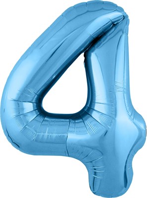 Шар (40''/102 см) Цифра Slim Голубой №4  Agura 2139791 - фото 705