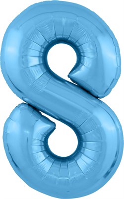 Шар (40''/102 см) Цифра Slim Голубой №8  Agura 2139796 - фото 709