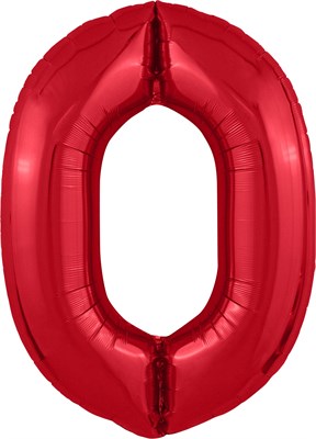 Шар (40''/102 см) Цифра Slim Красный №0  Agura 87994332 - фото 732