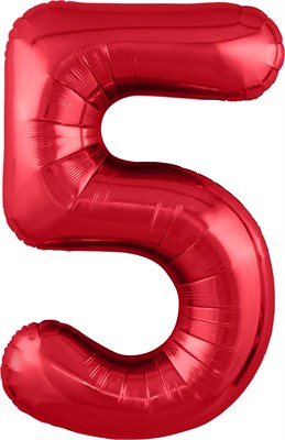 Шар (40''/102 см) Цифра Slim Красный №5  Agura 87997409 - фото 736