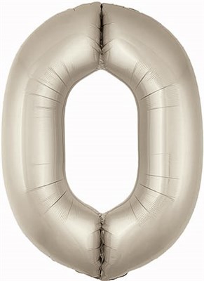 Шар (40''/102 см) Цифра Slim Кремовый Сатин №0  Agura 88022465 - фото 741