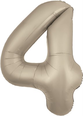 Шар (40''/102 см) Цифра Slim Кремовый Сатин №4  Agura 88020137 - фото 744