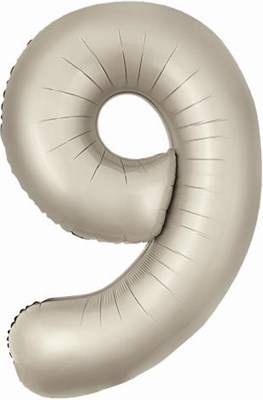 Шар (40''/102 см) Цифра Slim Кремовый Сатин №9  Agura 88022468 - фото 749