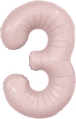 Шар (40''/102 см) Цифра Slim Пыльная роза №3  Agura 88031724 - фото 792