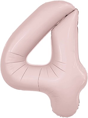 Шар (40''/102 см) Цифра Slim Пыльная роза №4  Agura 88031725 - фото 793