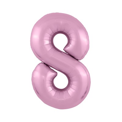 Шар (40''/102 см) Цифра Slim Розовый фламинго №8  Agura 87994944 - фото 817