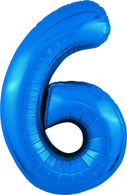 Шар (40''/102 см) Цифра Slim Синий №6  Agura 87994345 - фото 832