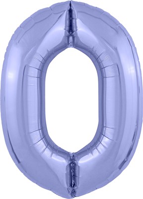 Шар (40''/102 см) Цифра Slim Сиреневый/пастельный фиолетовый/ №0  Agura 2139763 - фото 836