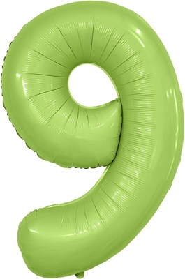 Шар (40''/102 см) Цифра Slim Фисташка Сатин №9  Agura 88026202 - фото 854