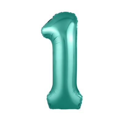Шар (40''/102 см) Цифра Slim Бискайский зеленый №1  Agura 2139748 - фото 861