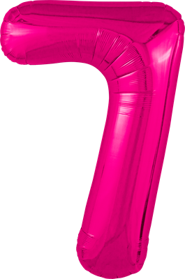 Шар (40''/102 см) Цифра Slim Фуксия Сатин №7  Agura 88026224 - фото 863