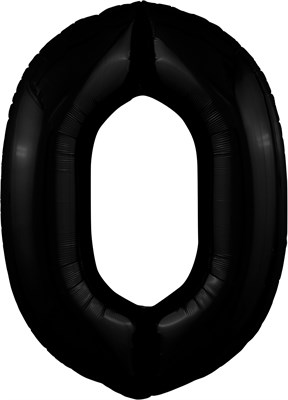 Шар (40''/102 см) Цифра Slim Черный блеск №0  Agura 88028757 - фото 866