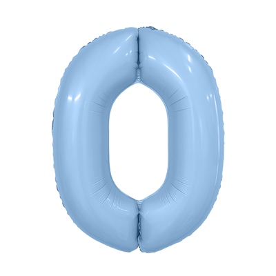 Шар (40''/102 см) Цифра Slim Небесный №0 Agura 88049604 - фото 925