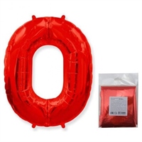 Шар (40''/102 см) Цифра Красный №0 FM 2129272