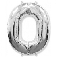 Шар (40''/102 см) Цифра Серебро №0 FM 2129231