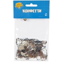 Конфетти Круги фольг серебро 1см 20гр/G 2070275