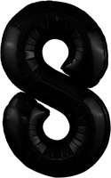 Шар (40''/102 см) Цифра Slim Черный блеск №8  Agura 88049670