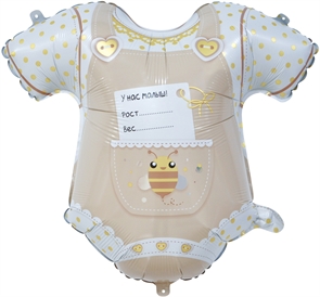 Шар (23''/58 см) Фигура, Боди для малыша, Ванильное золото, 1 шт. в уп. Falali, КИТАЙ 88050127