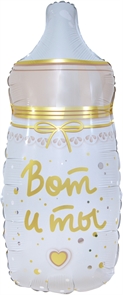 Шар (32''/81 см) Фигура, Бутылочка для малыша, Ванильное золото, 1 шт. в уп. Falali, КИТАЙ 88050142