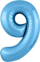 Шар (40''/102 см) Цифра Slim Голубой №9  Agura 2139782