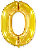 Шар (40''/102 см) Цифра SLIM Золото №0  FM 88041534