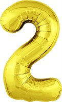 Шар (40''/102 см) Цифра Slim Золото №2  Agura 2139731