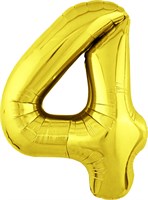 Шар (40''/102 см) Цифра Slim Золото №4  Agura 2139736