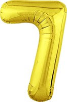 Шар (40''/102 см) Цифра Slim Золото №7  Agura 2139744