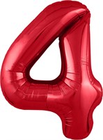 Шар (40''/102 см) Цифра Slim Красный №4  Agura 87994335