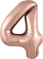 Шар (40''/102 см) Цифра Slim Розовое Золото №4  Agura 2139761