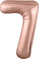 Шар (40''/102 см) Цифра Slim Розовое Золото №7  Agura 2139794
