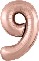 Шар (40''/102 см) Цифра Slim Розовое Золото №9  Agura 2139779